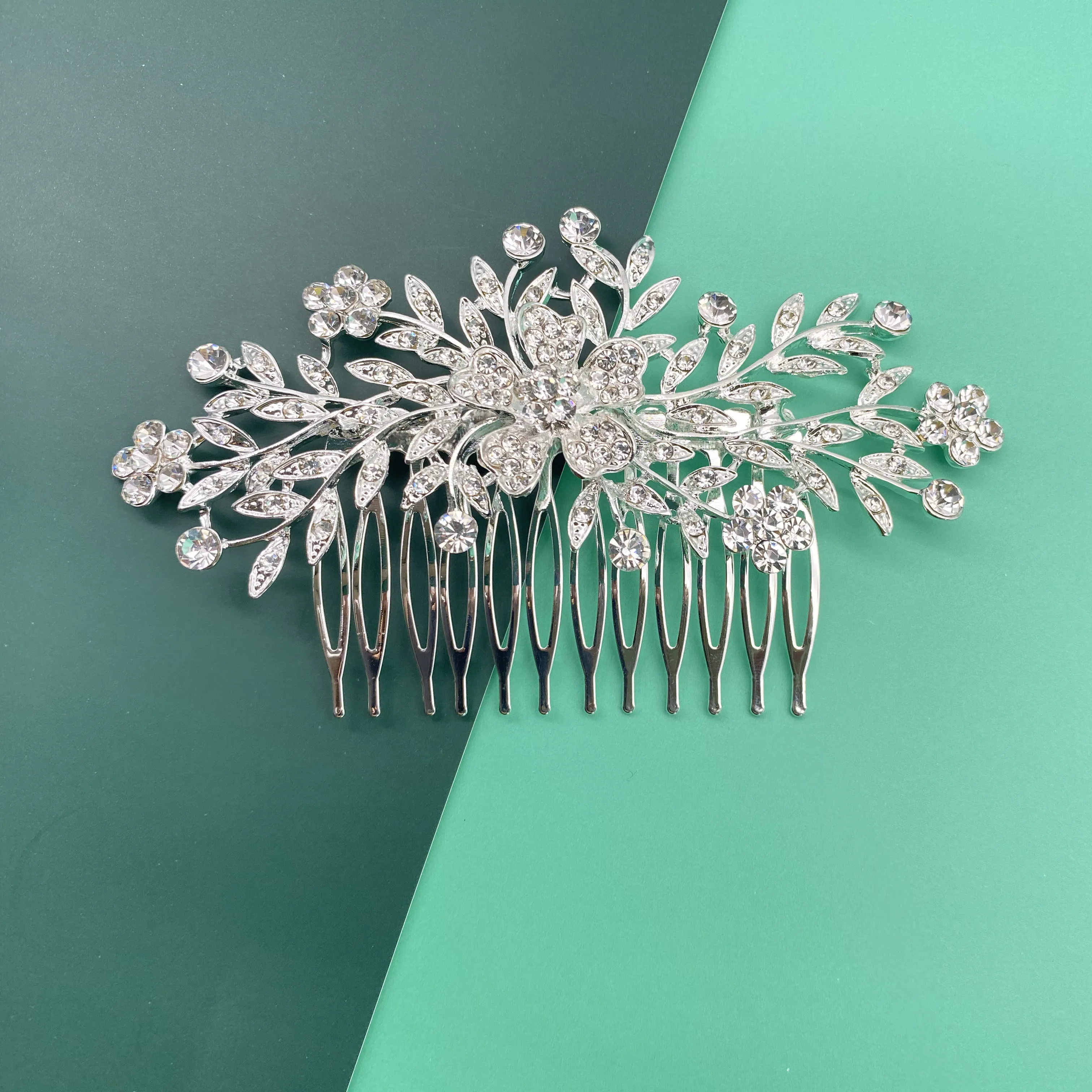 

Jachon New Style Jewelry Rhinestone Flower Bridal hair Comb Crystal Hair Combs Wedding Hair Accessories, As picture