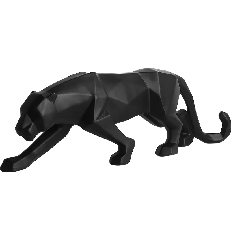 

Figurine Modern Abstract Geometric Style Resin Panther Animal Large Ornament Home Decoration Accessories Leopard Statue, Red,white,black,golden