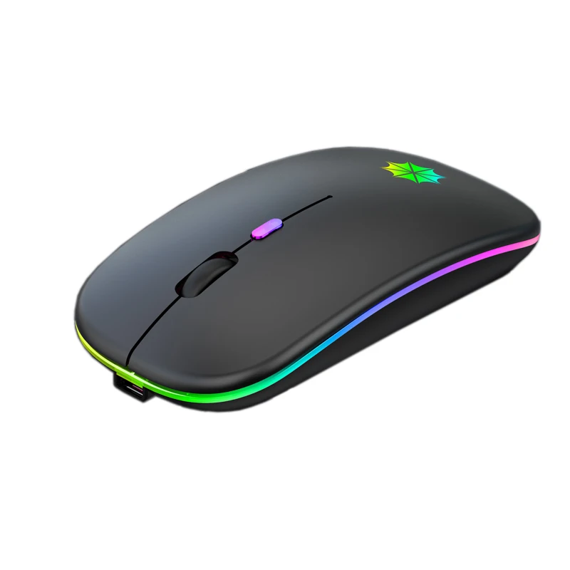

Silent Mute Rechargeable Lithium Battery Colorful LED 2.4Ghz Optical Gaming Wireless Mouse
