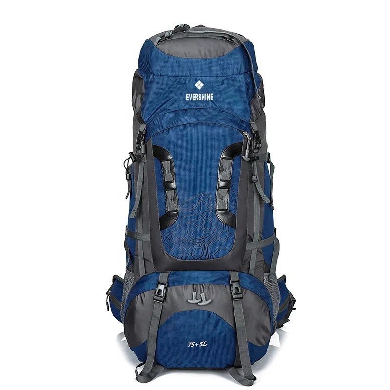 

EVERSHINE 80L Ripstop Polyester Zipper Hasp Waterproof Nylon Camping Backpack, Customized