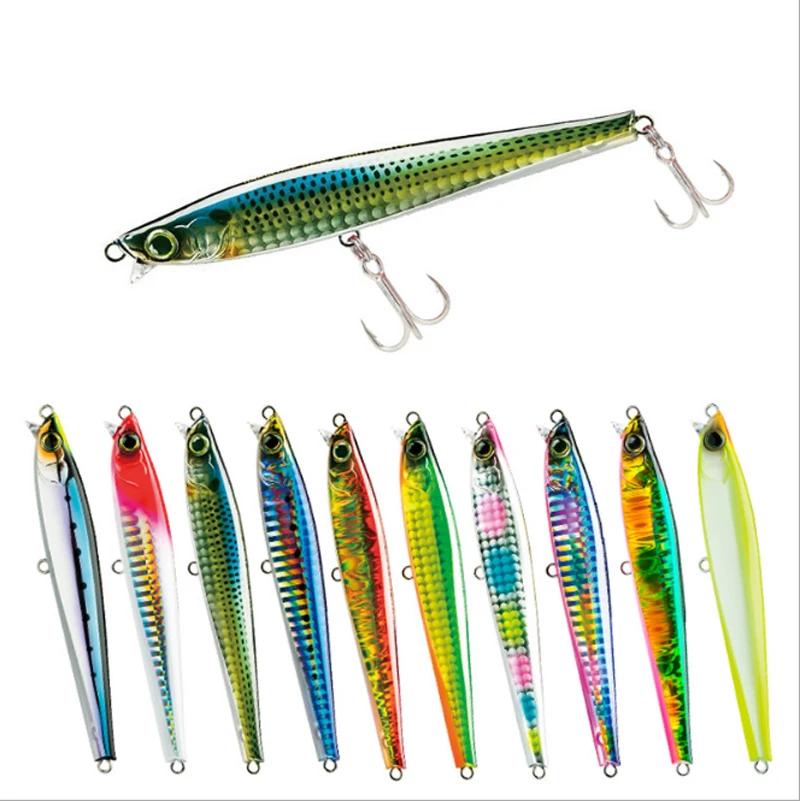 

30g New Arrival Sinking Minnow Slow Sinking Plastic Bait Saltwater Fishing Minnow, 15 colors