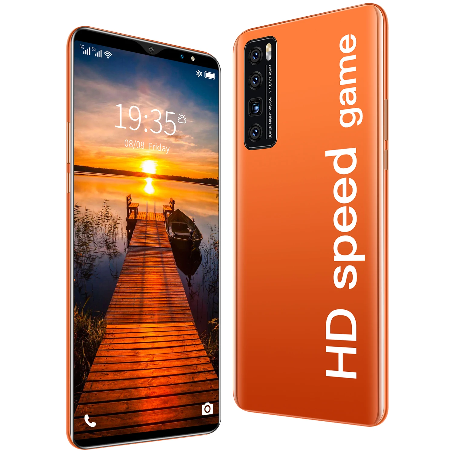 

Hot Selling Nowa 7 Pro 6.1 Inch Unlocked Cheap Mobile Phone Fingerprint Android 9.1 Smart Phone 4G 5G Mobile Phones, Black, purple,orange