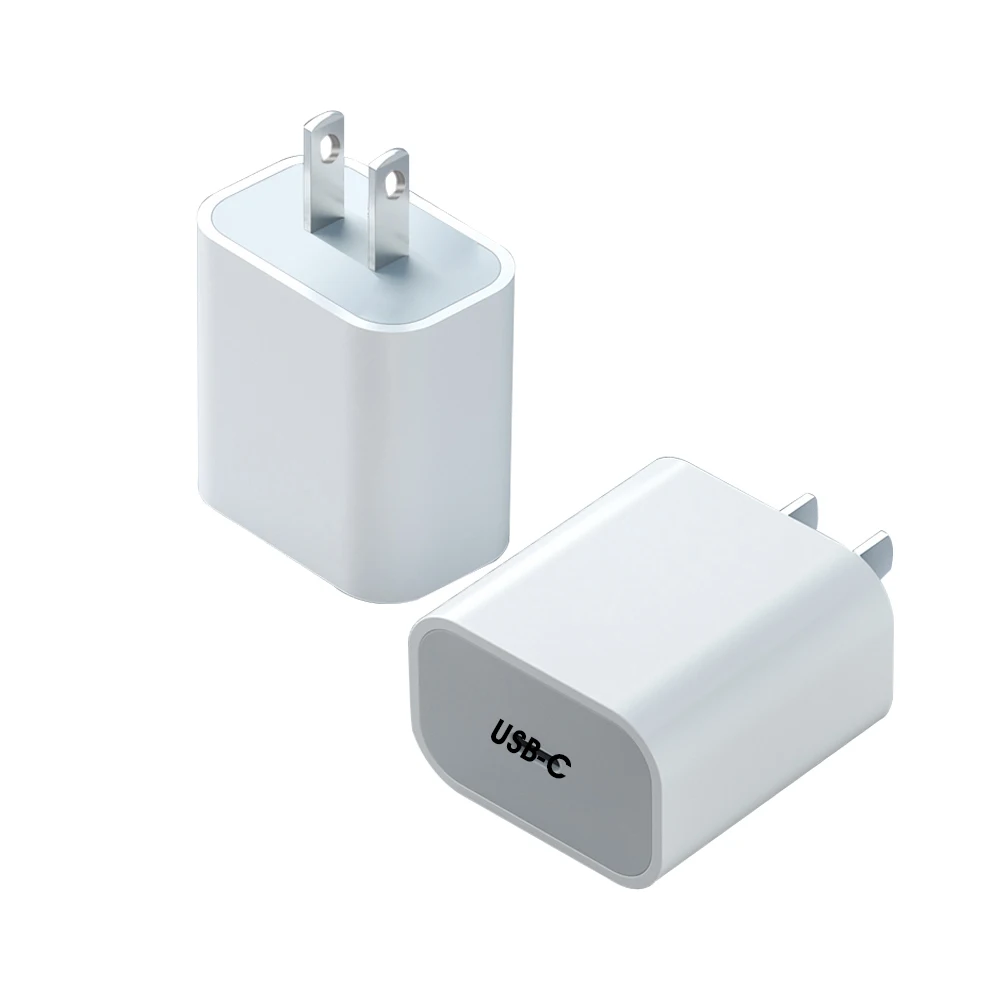 

PD 20w USB C Adpter Fast Charger For iphone USB Wall Adpter EU US 20W USB C Charger Wall Charger Type-C, White