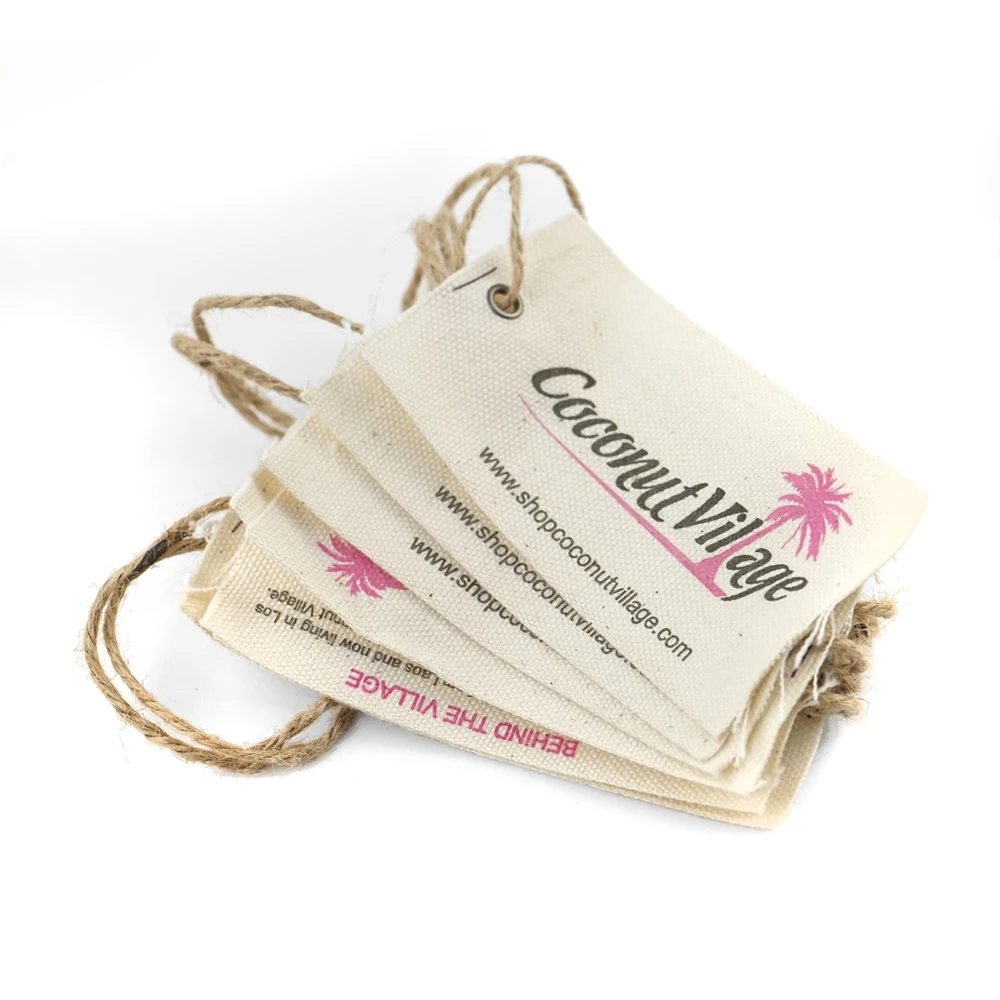 

Popular offering good quality canvas fabric clothing hang tags for jeans labels, Customized color