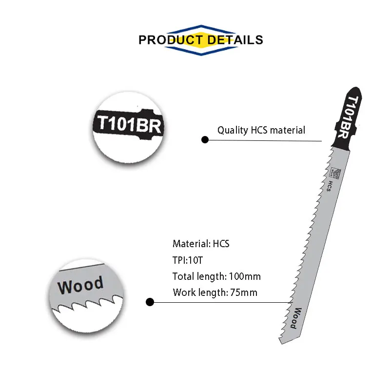 T101br Hcs Material Machine Blade Jigsaw Blade For Wood Cutting Sawzall