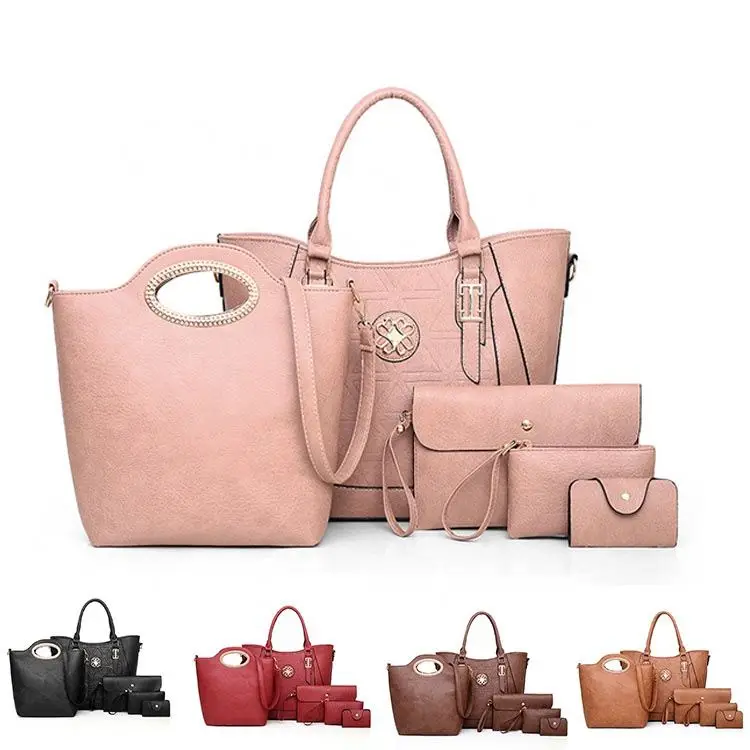 

Female Designer Leather Shoulder Bag Purses Ladies 5 Piece Handbag Sets