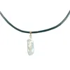LEATHER PEARL pendant NECKLACE 100% NATURAL BIWA FRESHWATER PEARL
