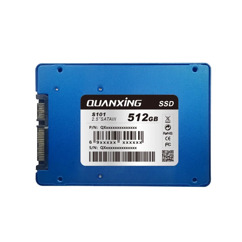 

QUANXING 2.5 Inch SATA3 SSD 512GB Internal Solid State Drive 512G 2.5" SATA III Metal Blue