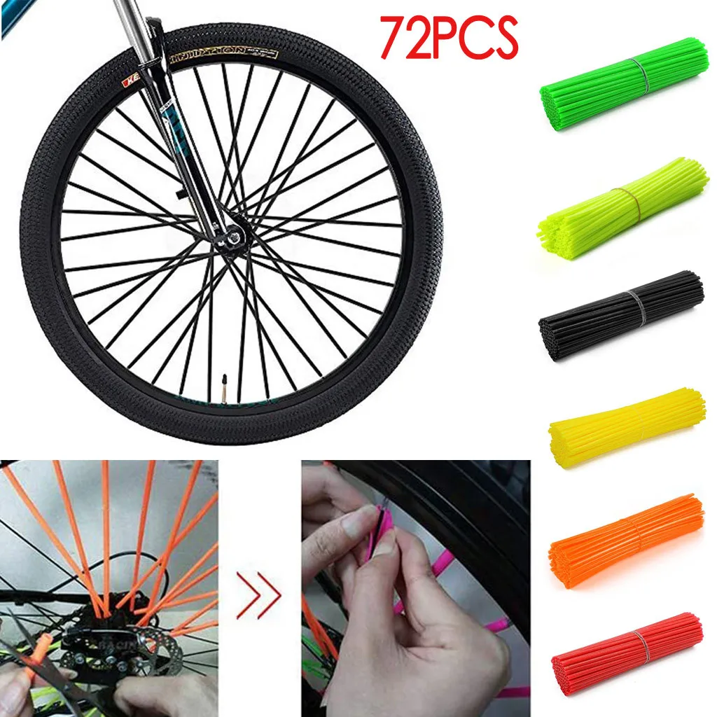 Coolsheep Bicycle Spoke Reflector Bike Spoke Skins Wraps Wheel Decoration Reflective Warning Strip for BMX MTB Kids Road Mountain Bike