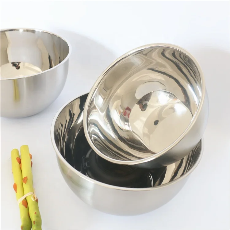 

Amazon Hot Sale Metal thicken serving preservation stainless steel washing basin deep mixing fruit bowl