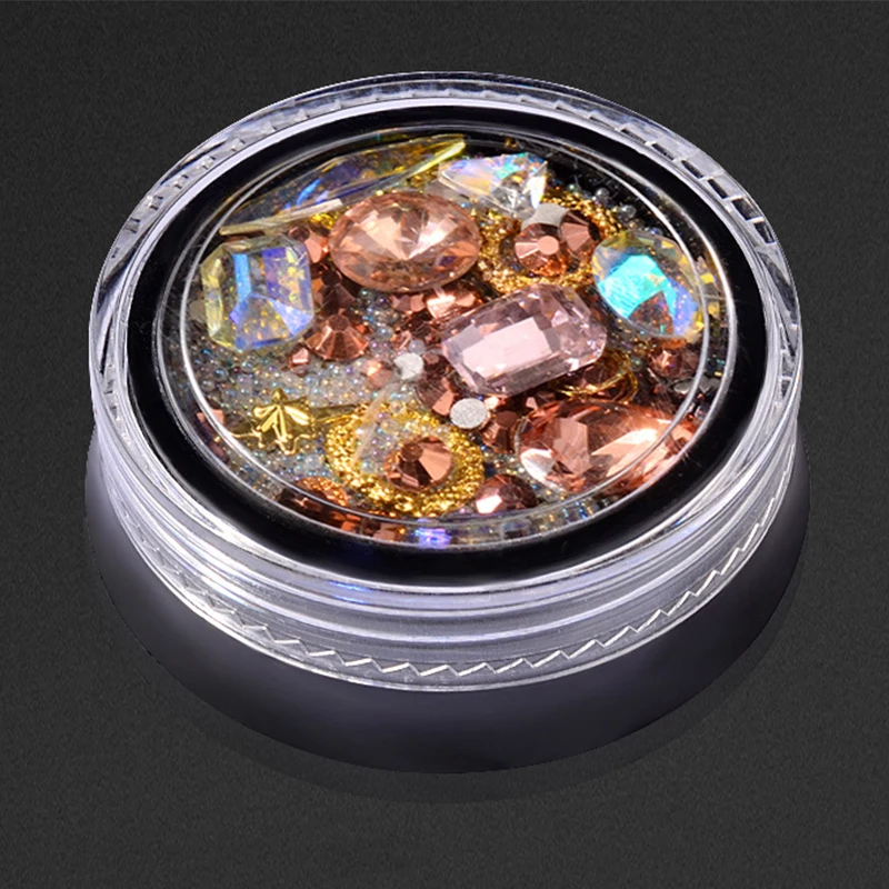 

Free Shipping Round Nail Salon Diy Diamond Glass Rhinestone 3D Flatback Strass Water Diamond Nail Stickers, Colorful