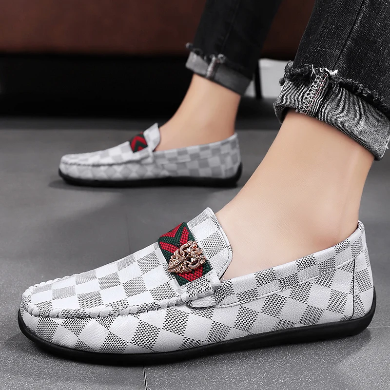 

Men Loafers Dress PU Leather Italian Shoes Slip on Luxury Part Wedding Formal Footwear Chaussures Hommes Walking Casual Shoes, Blue green brown