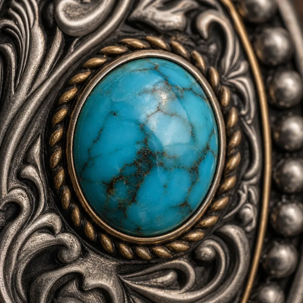 Natural Turquoise Cabochon Inlay