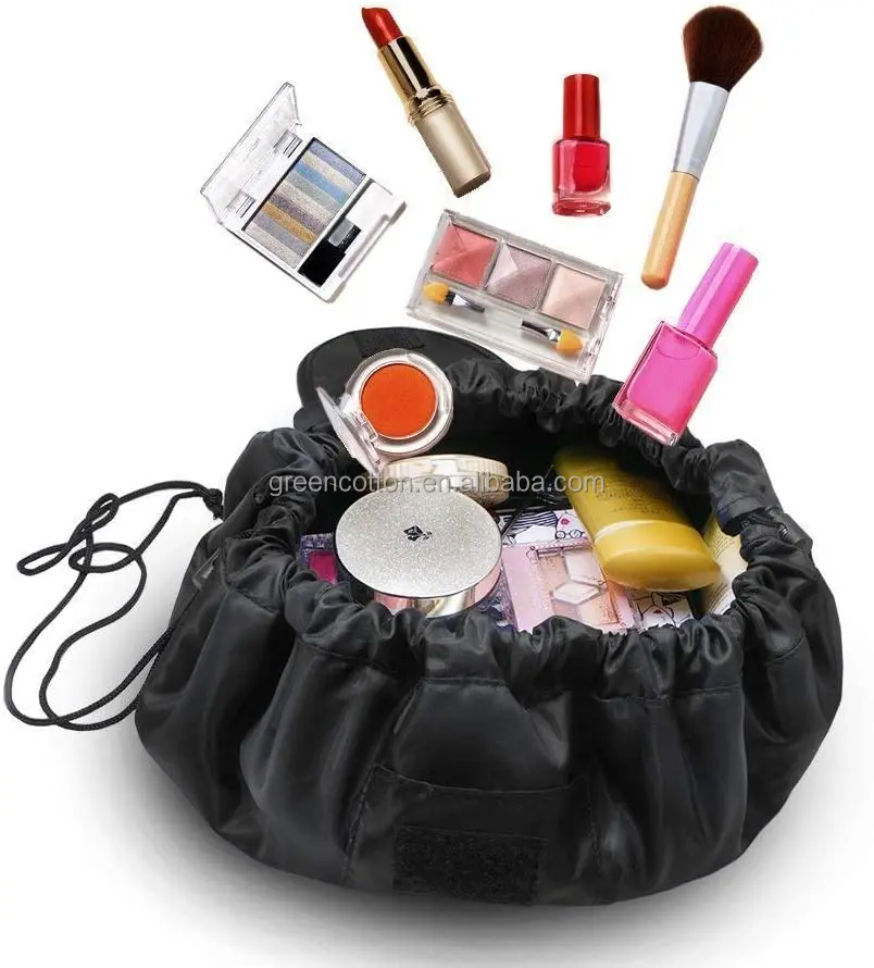 

Lazy Drawstring Make up Bag Portable Large Travel Cosmetic Bag Pouch Travel Makeup Pouch Bag Storage Organiser for Women Girl