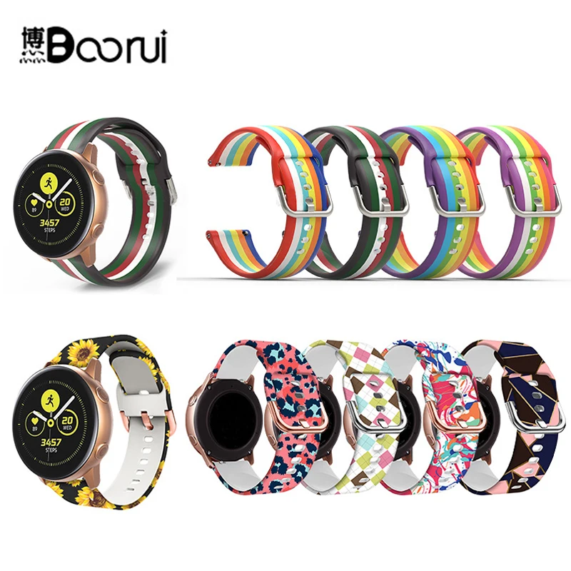 

BOORUI OEM colorful printing smart watch band strap for galaxy watch samsung straps 42mm, 46 colors optional