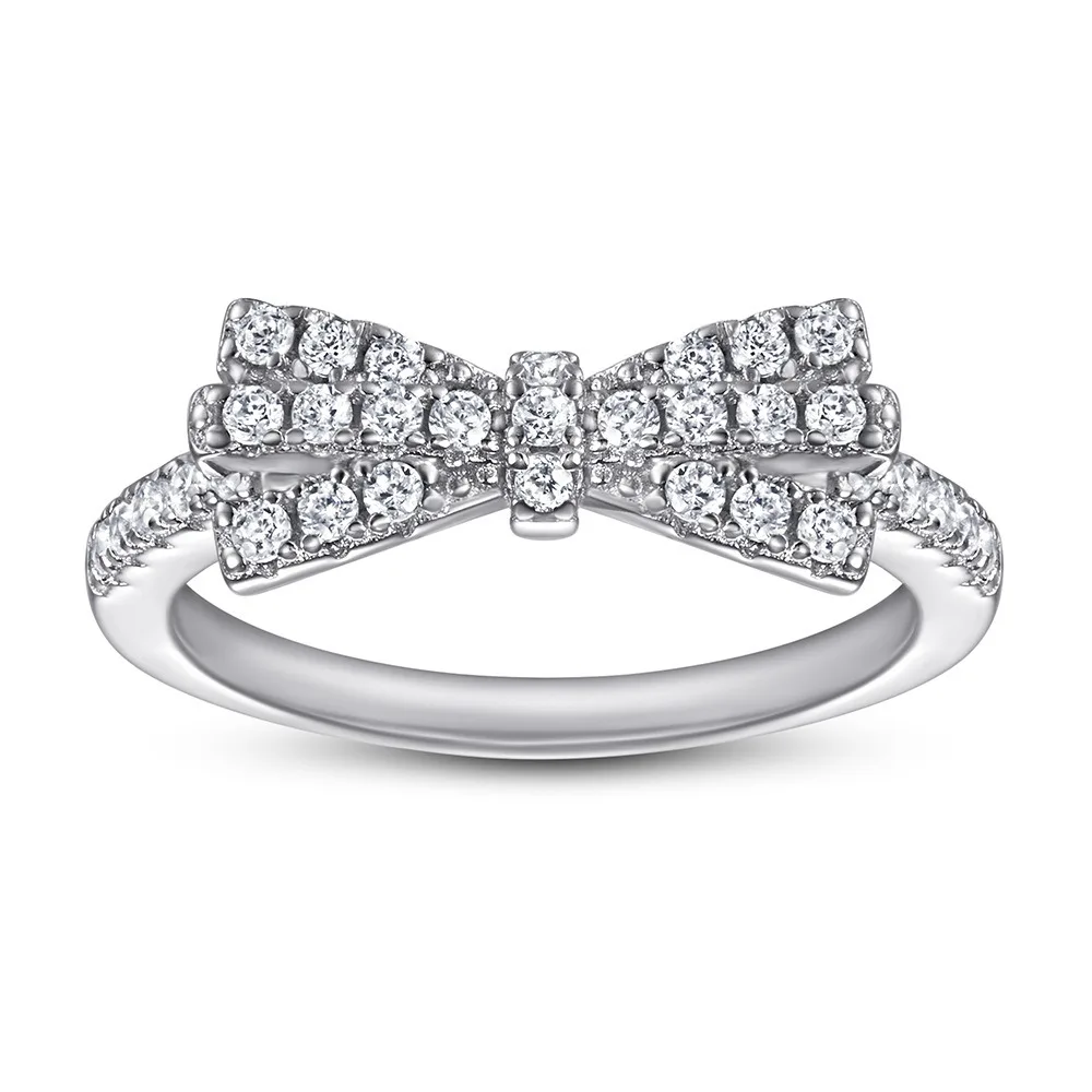 

wholesale wedding fashion dainty cz stone butterfly sterling silver 925 rings women