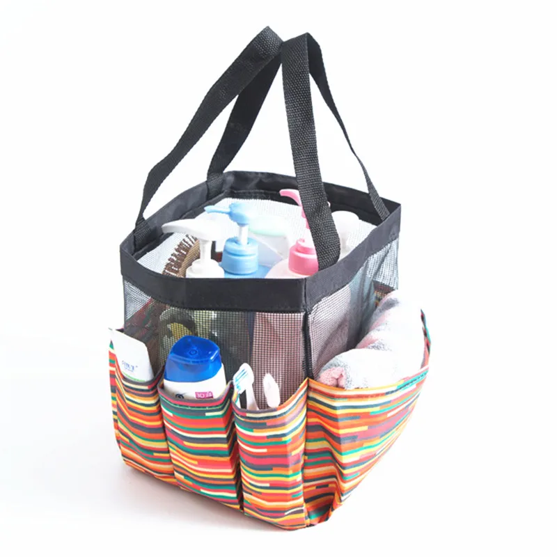 

Factory Custom Mesh Wash Bag Outdoor Sports women hand bags Travel Tote Beach Bag