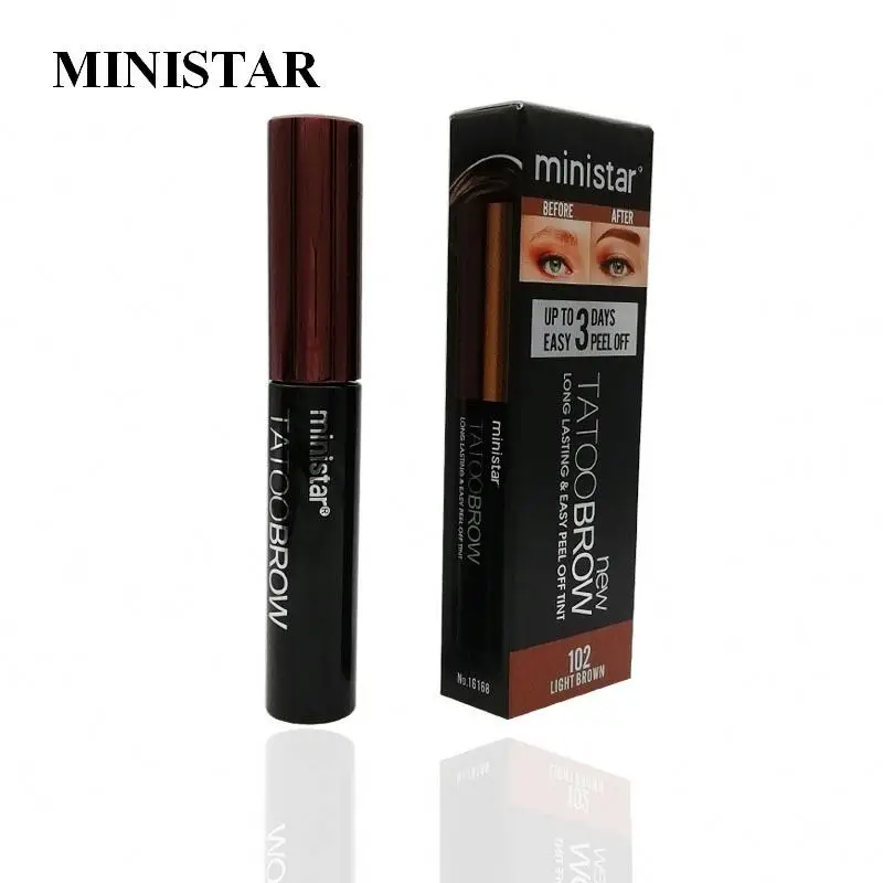 

MINISTAR Beauty Makeup Tattoo Brow 72H Long Lasting Waterproof Natural Tint Peel Off Eyebrow Gel, 4 colors