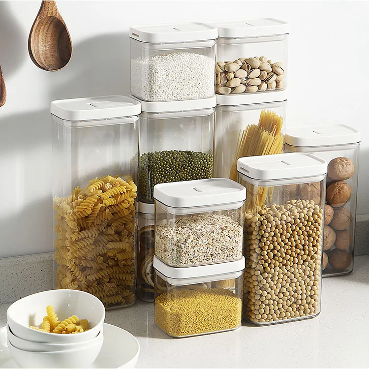 

Stackable Kitchen Sealed Jar Plastic Food Storage Box Multigrain Storage Tank Dried Fruit Tea Jar Storage Containers