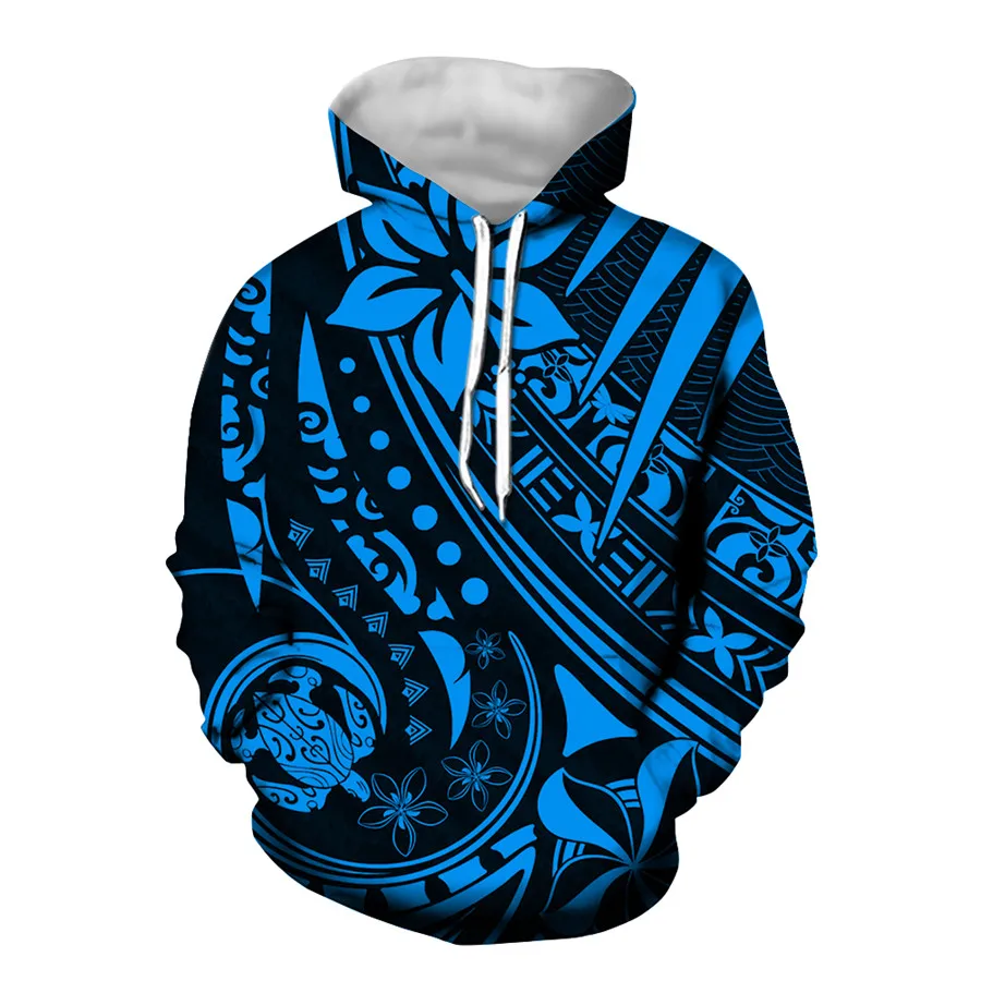 

Trendy Over Size Men Hoodies Designer Polynesian Tribal Turtle Hawaiian Flower Hoody Sweatshirt for Man Long Sleeve Pullover, Black, blue, colorful, multicolor