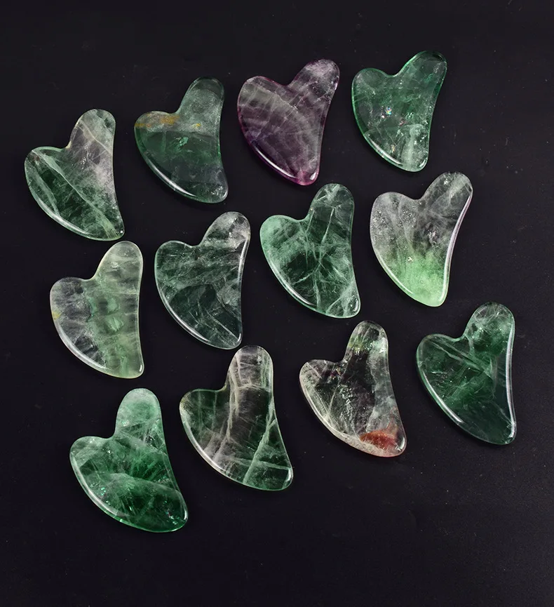 

100% real natural massage stone guasha scraping board fluorite gua sha tools set