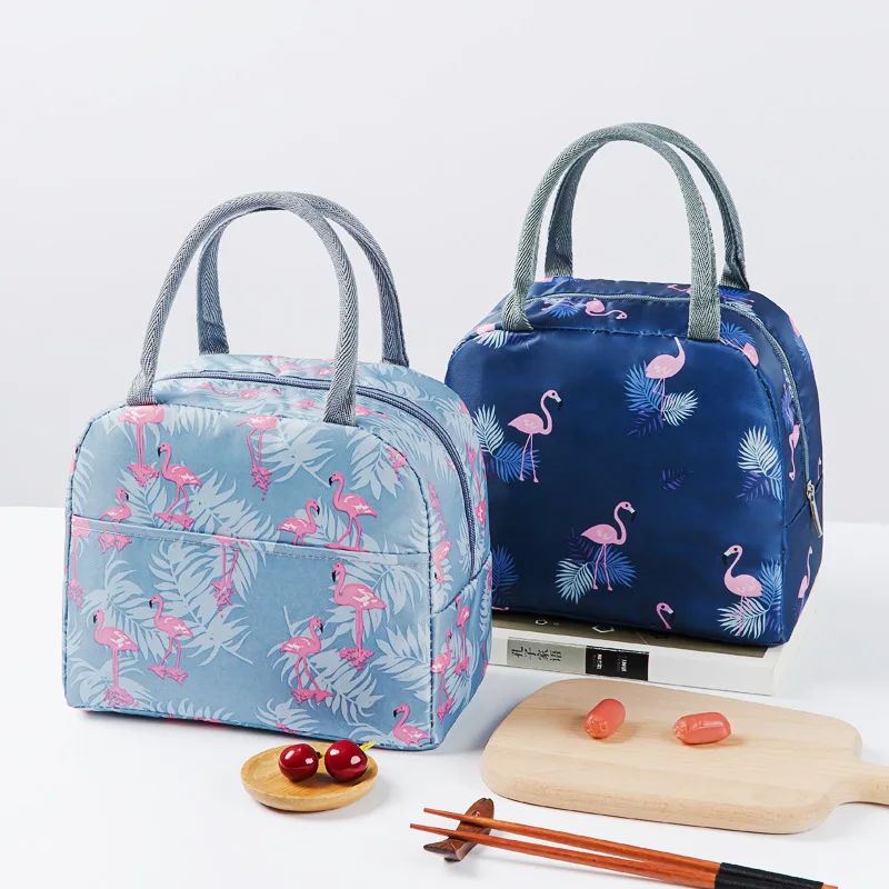 

Insulated Lunch Bag Thermal Custom Flamingos Printing Tote Bags Cooler Picnic Food Lunch Box Bag, Animal prints