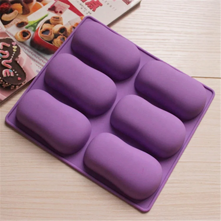 

Moule Savon 6 Cavities Unique Base Design Gourd Shape Making Cake Soap Silicone Mold, Pink, purple