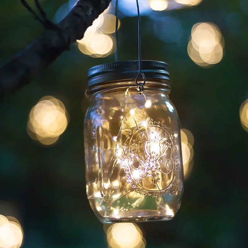Amazon Solar Mason Jar Firefly hanging home Diwali LED lighting decoration