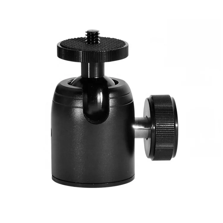 

360 Degree Rotating Swivel Mini Tripod Ball Head Q35 with 1/4 Screw Thread Base Mount with 3/8 to 1/4 Hole Adaptor for Camera, Black