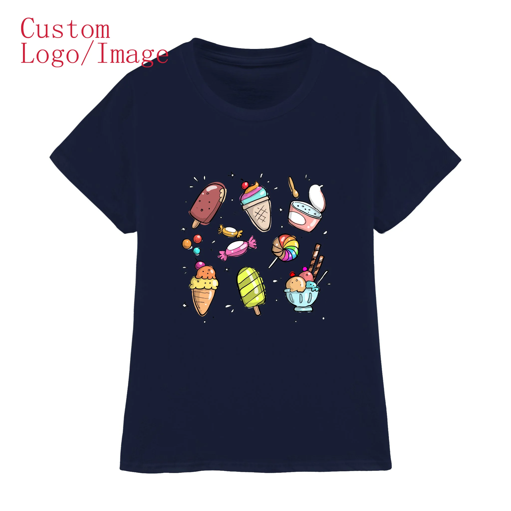 

2021 wholesale vogue logo custom printing graphic 100% cotton women tops t shirts