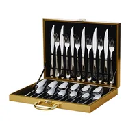 

24Pcs Stainless Steel Flatware Set Reusable Spoon Knife Dinnerware Sets