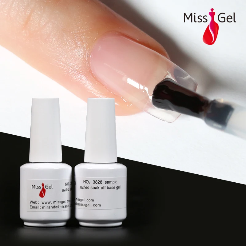 

Missgel manufacture custom logo soak off no heat rubber base gel nail