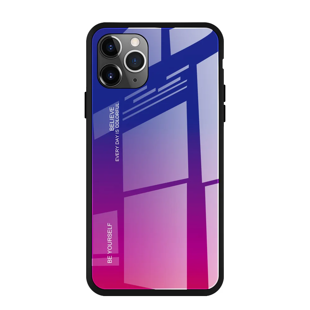 

2021 Hot Selling For Iphoned 13 11 12 Pro Max Phone Case Silicone Tpu + Tempered Glass Mobile Cover, 7 colors