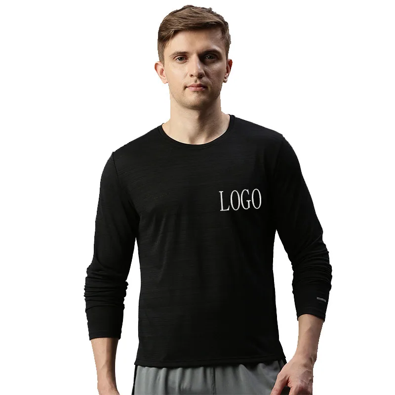 

Bamboo Fabric Long Sleeve T Shirt Men Blank Wholesale Custom Logo Gym T Shirt