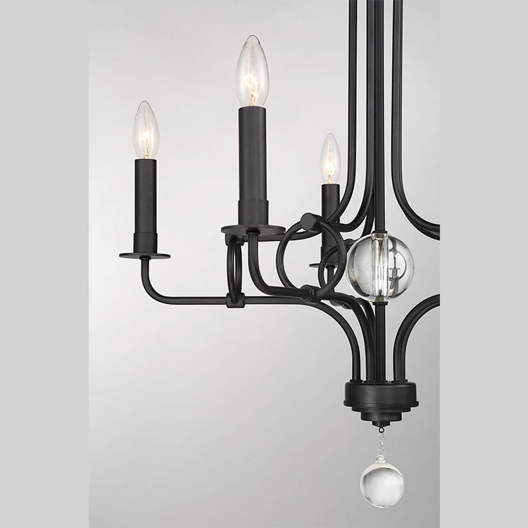Chandelier Pendant 5 Light Crystal Luxury Modern Style Black Finish Hot Selling With Low Price High Quality