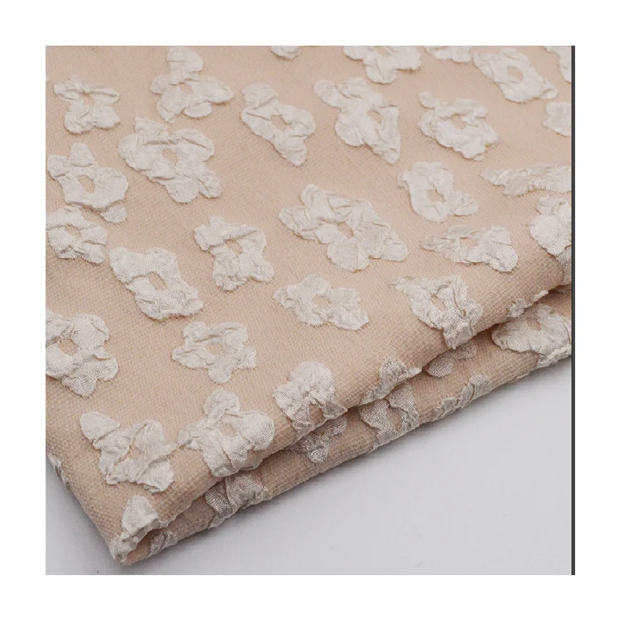 

100% Polyester Bubble Three-Dimensional Floral Pattern Embossed Jacquard Crinkle Brocade Fabric