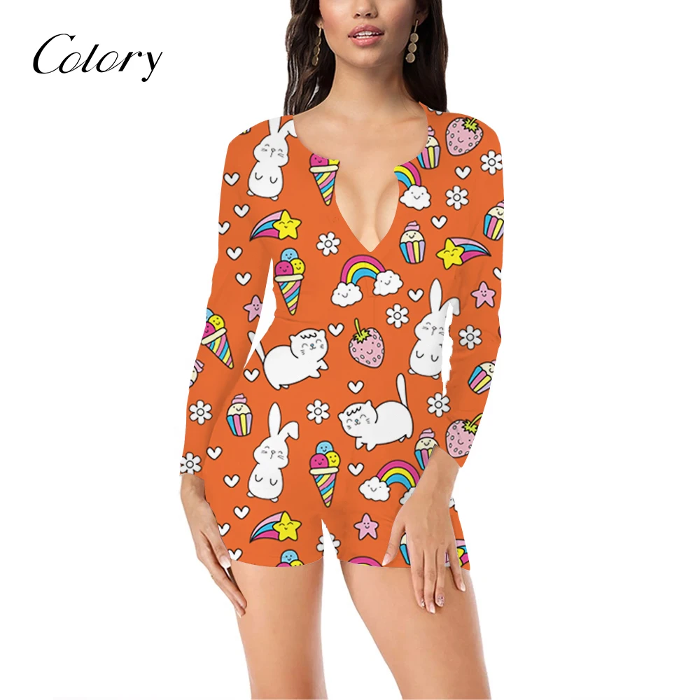 

Colory Pajama Bodysuit Cartoon Onesie Pajamas Sexy Winter Onesie, Picture shows