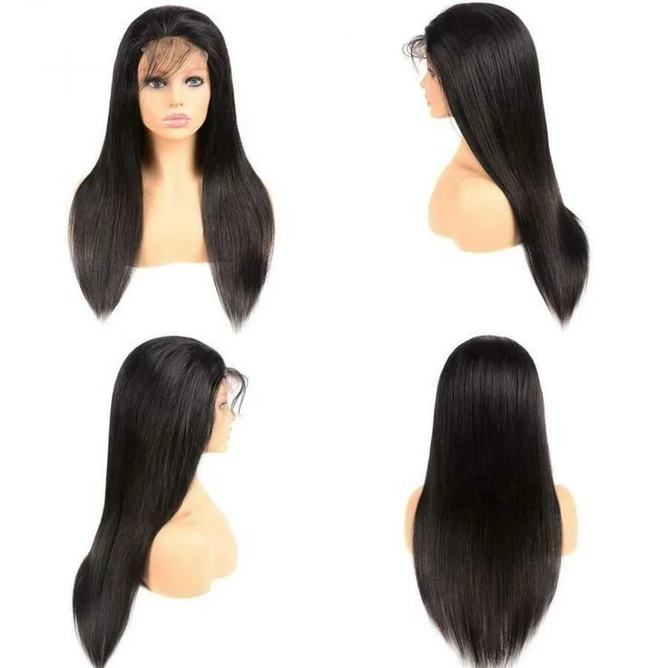 

4x4 T part frontal lace wig Density 130% 100% human hair transparent hd lace frontal wigs, Black