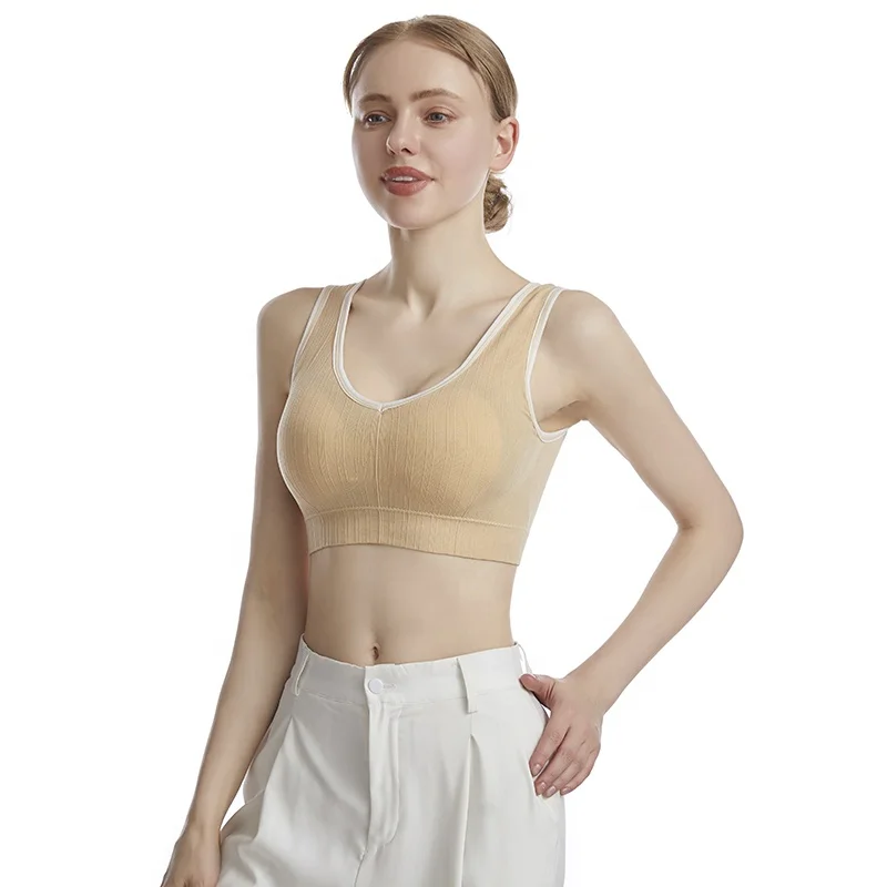 

2021 New Women Padded Sports Bra Fitness Workout Running Shirts Yoga Bras Tank Top, Yellow/black/blue/beige/green/pink