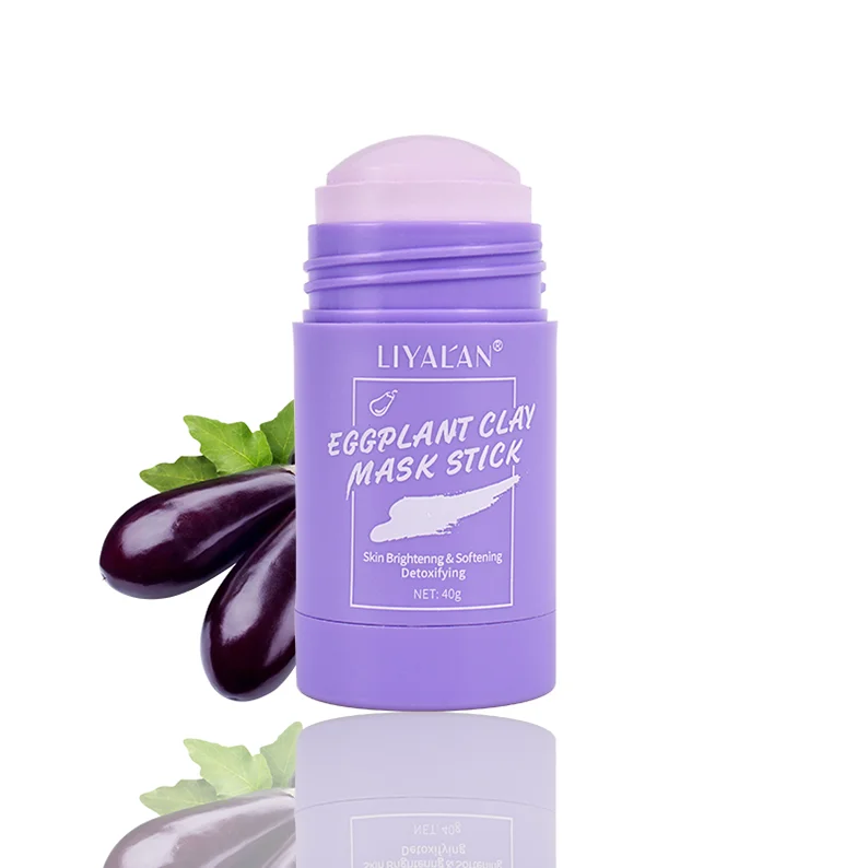 

Private label custom logo facial eggplant mask clay stick cream removal blackhead face cleansing nourishing clay mask stick