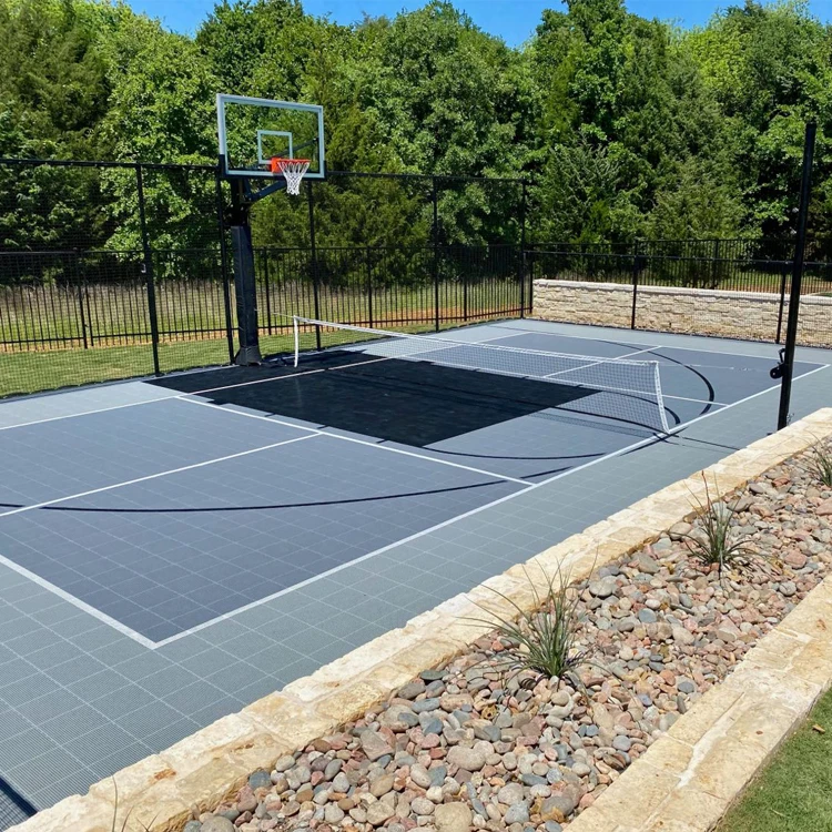

On sale backyard tartan basketball court suspended polypropylene interlocking floor tile