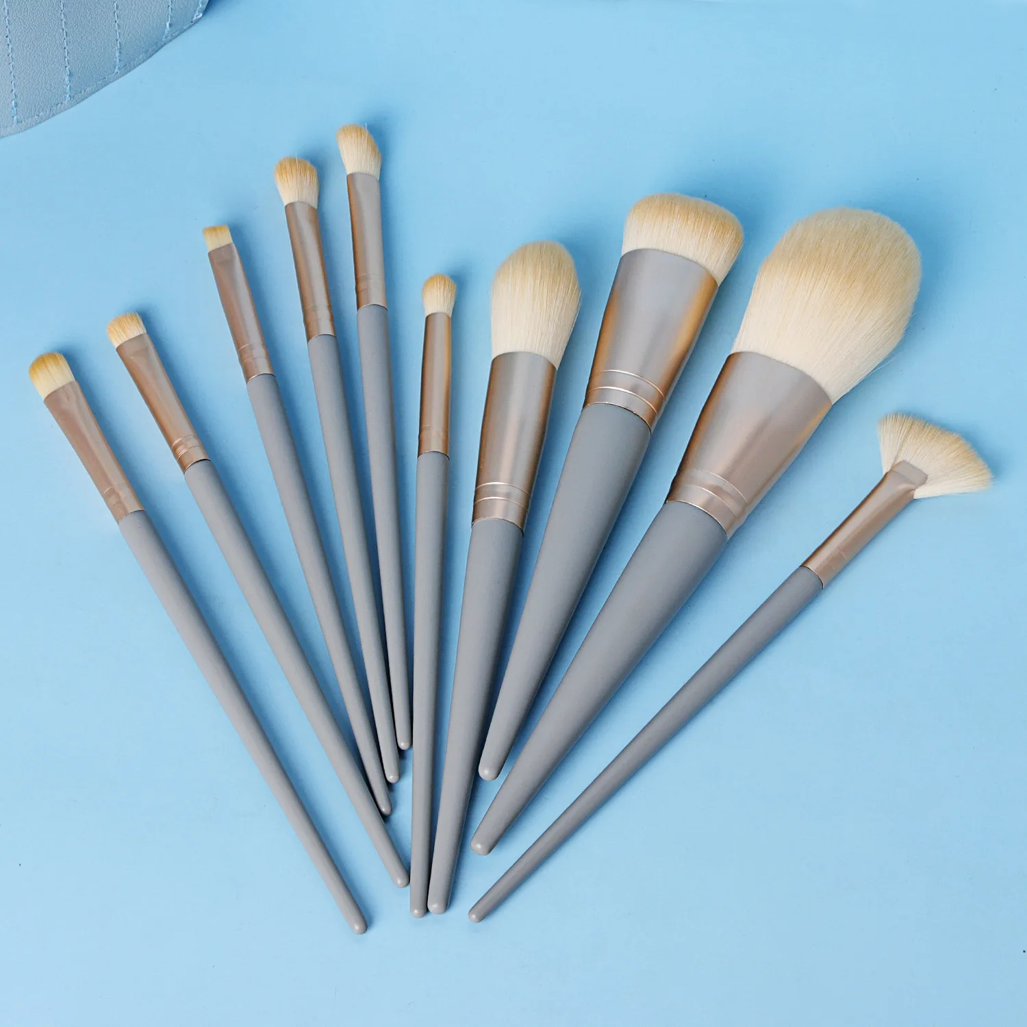 

Custom Logo Professional Beauty Tool 10pcs Blue Bridge Brush Set Colorful Makeup Set Make Up Brush