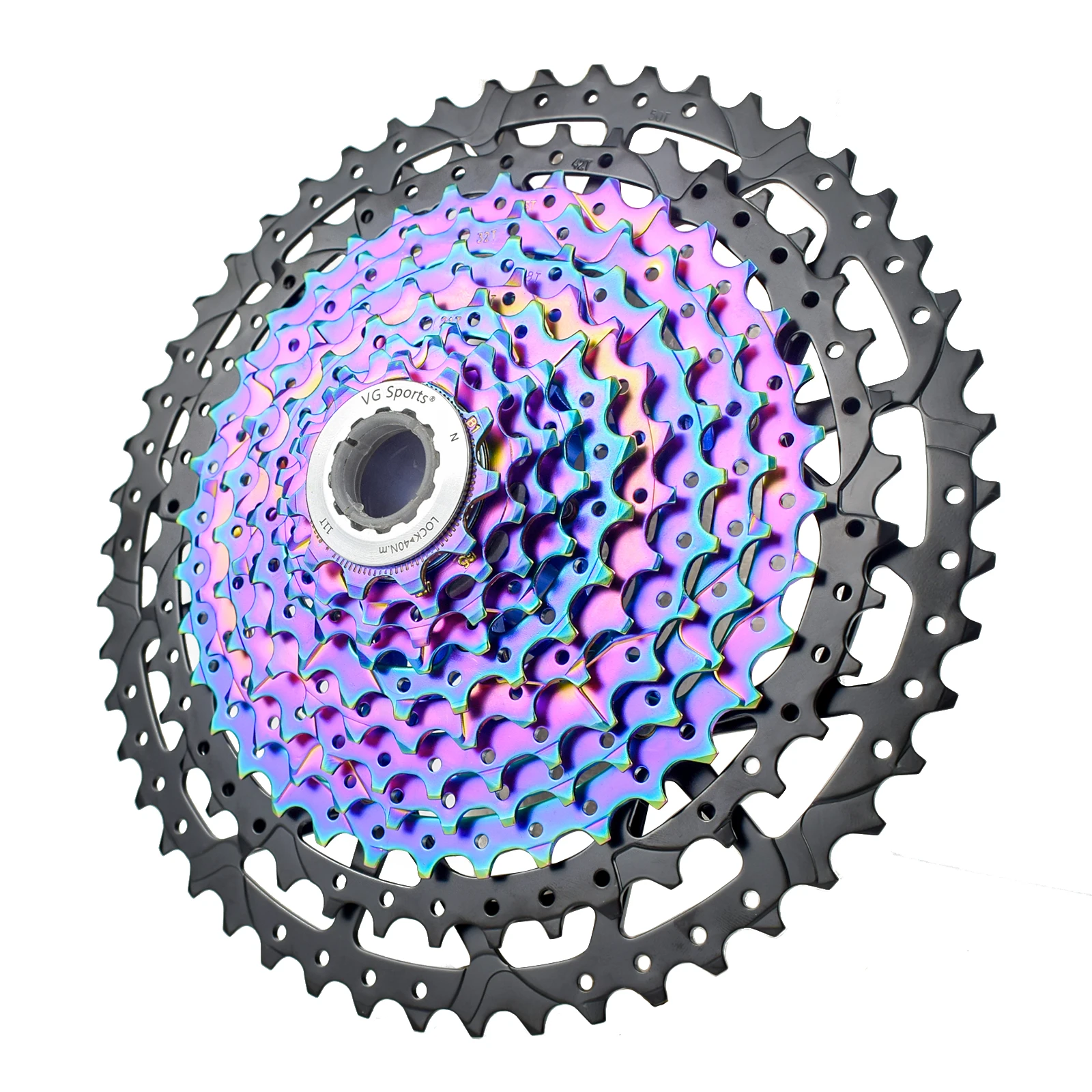 

VG Sports 11 Speed 11-40T/50T Bicycle Cassette Freewheel for MTB Mountain Bike Parts, Rainbow