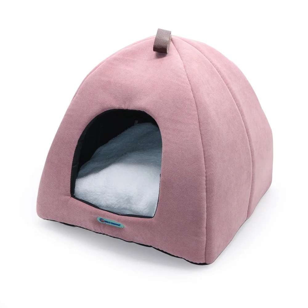 

Belt Crown Machine Washable Ultra Soft Warming Calming Fluffy Small Dogs Tent Bed, Customized color