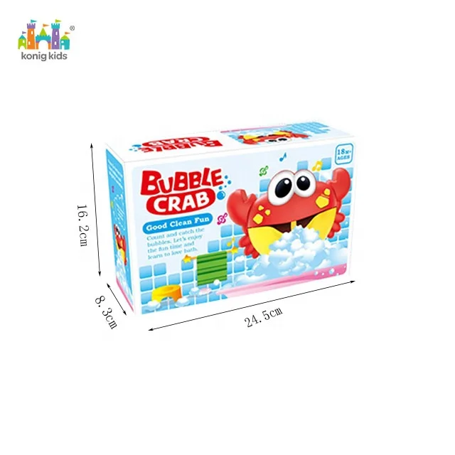 
2020 Konig Kids Fun Summer Popular Music Plastic Crab Animal Cartoon Play Baby Water Making Bubble Bath Toy 