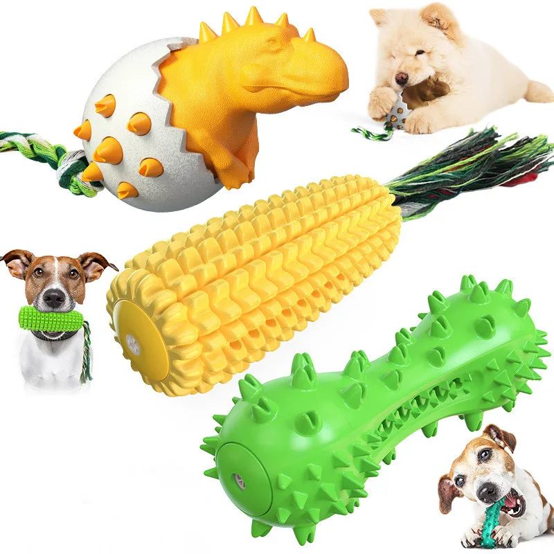 

Pet supplies factory new frontier corn sound molar stick Dinosaur egg dog toothbrush toy, Pictures