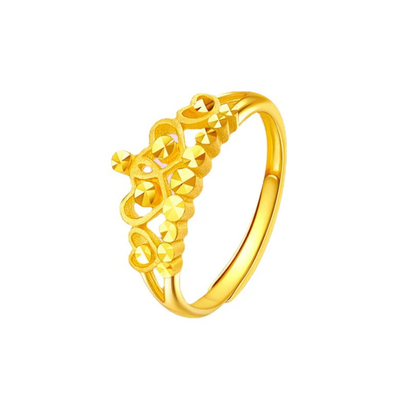 

Gold Rings Gold Plated Sand Gold Crown Women's Simple Rings Wedding Rings Women