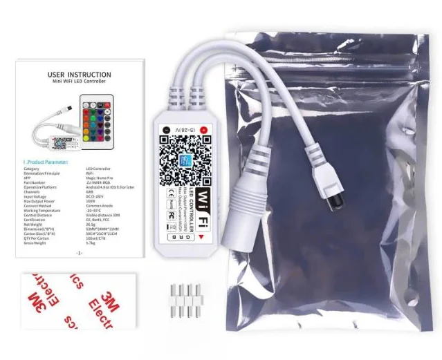 12v 24v 3v 5v Wireless Wifi Ir 12vdc 24vdc Dimmable Rgb Rgbw Rgbww Cct ...