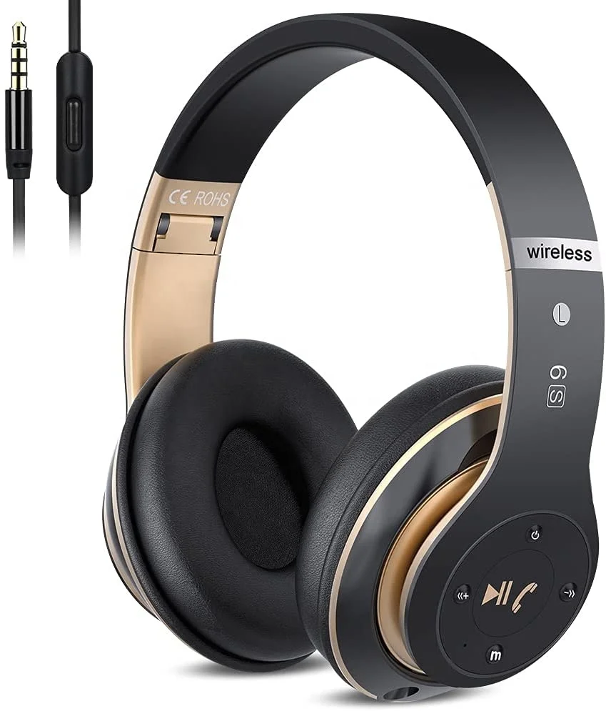 

2021 Wireless Headphones Over Ear Hi-Fi Stereo Foldable Wireless Stereo Headsets Earbuds with Built-in Mic Volume Control