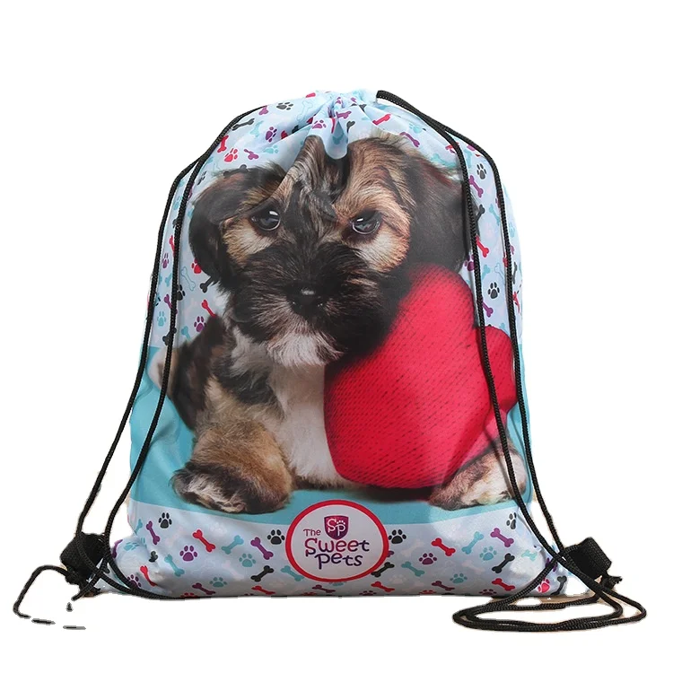 

original factory cheap 210D polyester custom drawstring bags with logo, Customized color